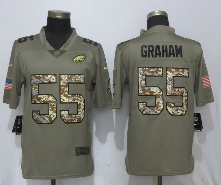 Men Philadelphia Eagles #55 Graham Olive Camo Carson Salute to Service Nike Limited NFL Jerseys->philadelphia eagles->NFL Jersey